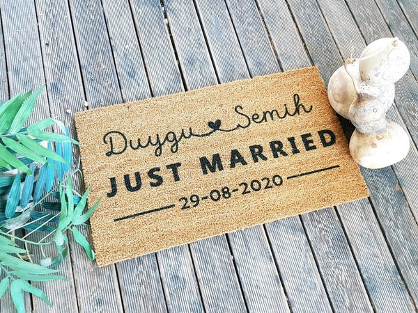 Just Married İsimli Koko Kıl Paspas