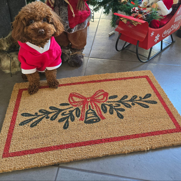 Holiday Bells New Year Yeni Yıl Yılbaşı Kapı Önü Koko Paspas