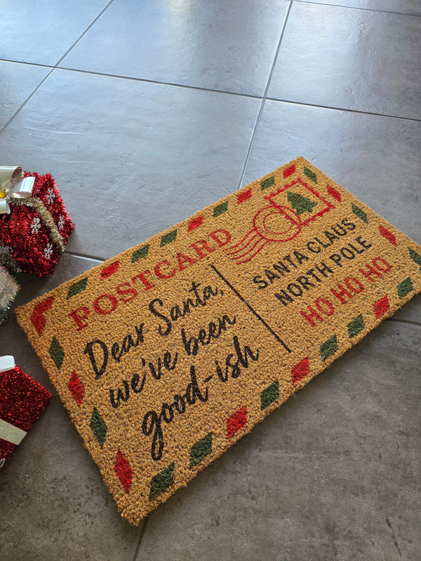 Postcard Santa / Kartpostal Yeni Yıl Yılbaşı Kapı Önü Koko Paspas