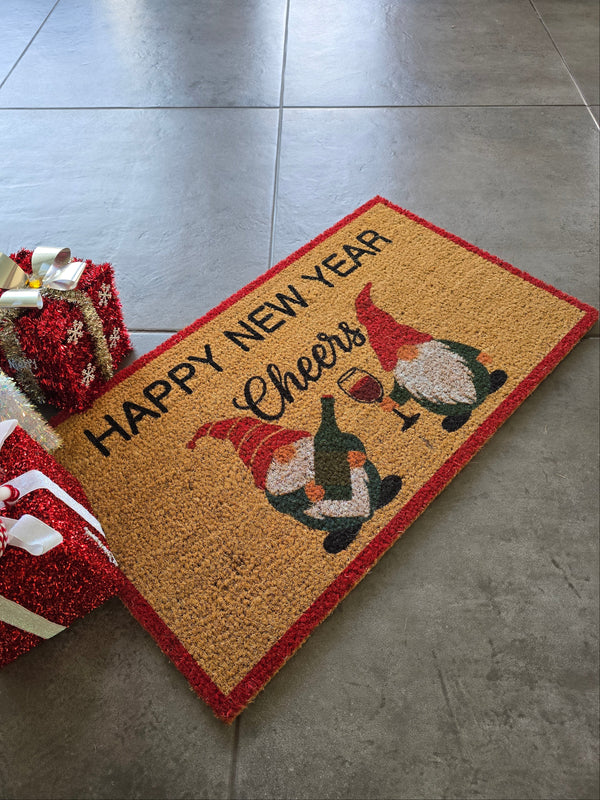 Elf Happy New Year Yeni Yıl Yılbaşı Kapı Önü Koko Paspas