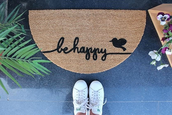 Be Happy Oval Tasarım Paspas