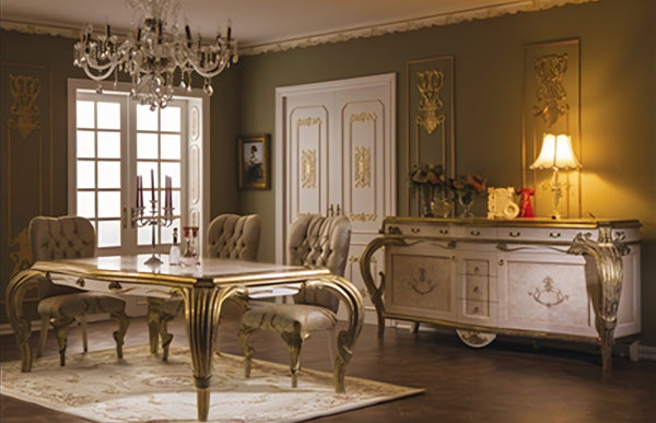 Armoni Klasik Konsol, Yemek Masası ve Vitrin / Ham Cilasız Klasik Mobilya / Classical Furniture