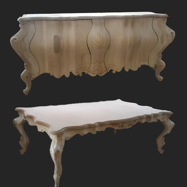 Monalisa Klasik Konsol ve Yemek Masası / Ham Cilasız Klasik Mobilya / Classical Furniture