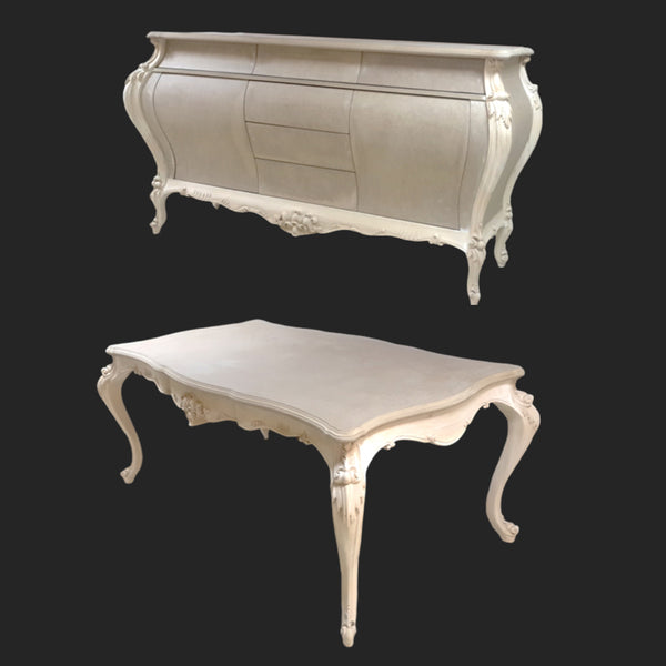 Venüs Çekmeceli Klasik Konsol ve Yemek Masası / Ham Cilasız Klasik Mobilya / Classical Furniture