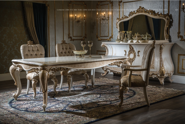 Queen Klasik Konsol ve Yemek Masası / Ham Cilasız Klasik Mobilya / Classical Furniture