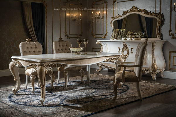 Queen Klasik Konsol, Yemek Masası ve Büfe / Ham Cilasız Klasik Mobilya / Classical Furniture