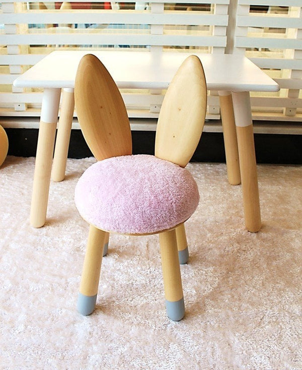 Pink Tavşan Sandalye ve Masa Seti / Montessori Aktivite Masa Sandalye Set